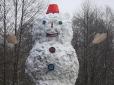 Гігант з Петрівки-Роменської: На Полтавщині зліпили сніговика-рекордсмена (фото)